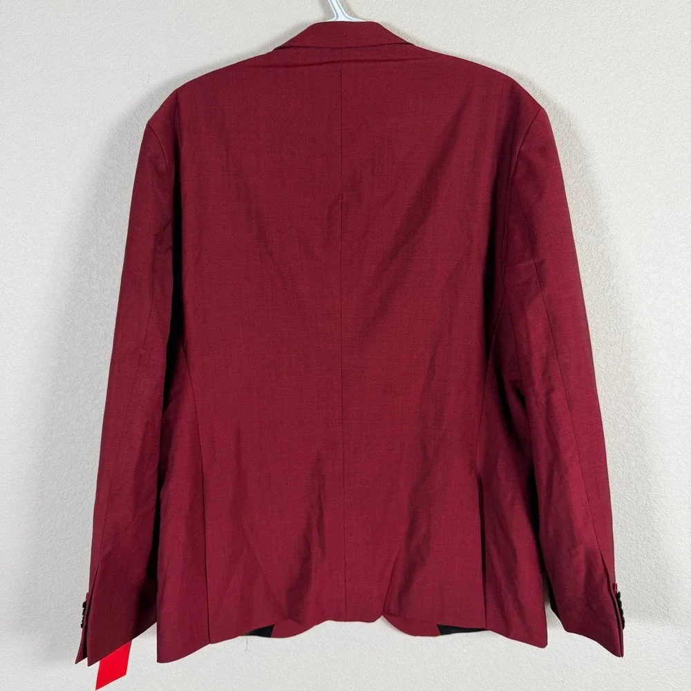 Hugo Boss Modern Fit Performance Super Flex Suit Jacket Blazer Mens 42S Red NWT